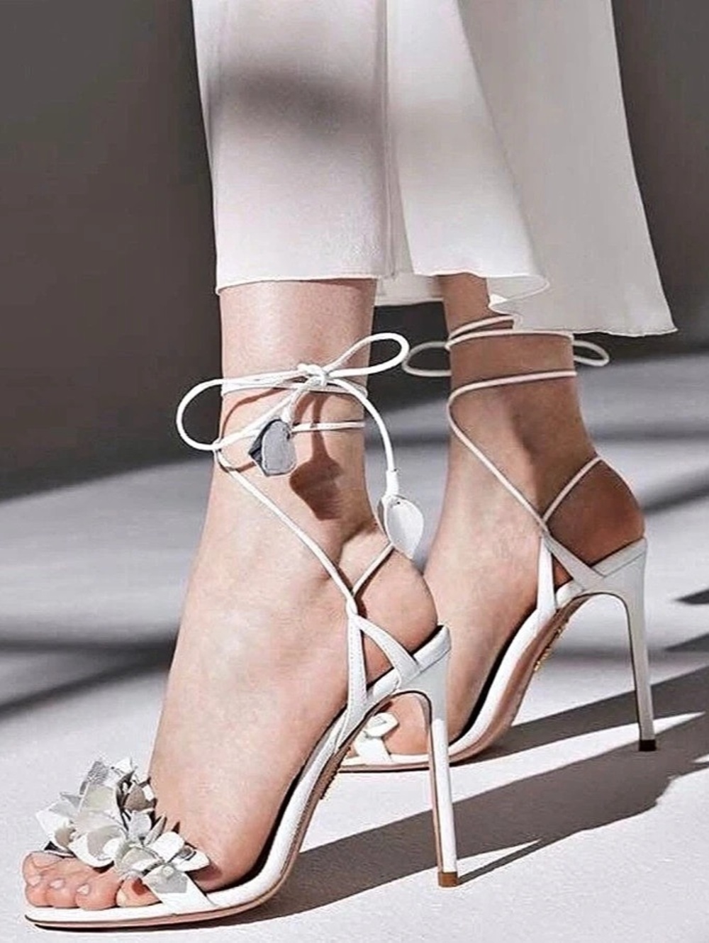 Aquazzura Bougainvillea Sandals 105 White Heels